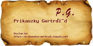 Prikaszky Gertrúd névjegykártya